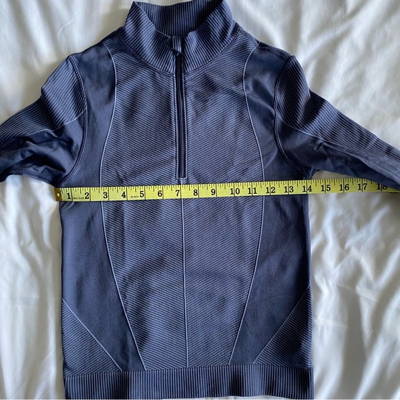 Seamless Quarter Zip Rib-Panelled Top and Pants Set - Picture 6 of 15